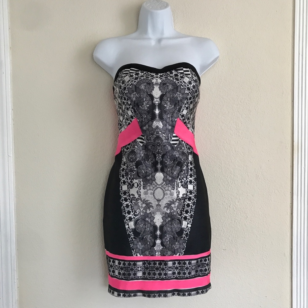 Bodycon Tube Top Pattern Mini Dress